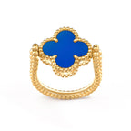 [Luxe]CLOVER RIVERSIBLE BLUE AGATE RING