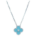 [Luxe]CLOVER 15MM DIAMOND SVRES PORCELAIN  NECKLACE SILVER
