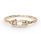 [Luxe]FORCE LARGE HORSESHOE CLASP  METAL BRACELET