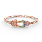 [Luxe]FORCE LARGE HORSESHOE CLASP  METAL BRACELET