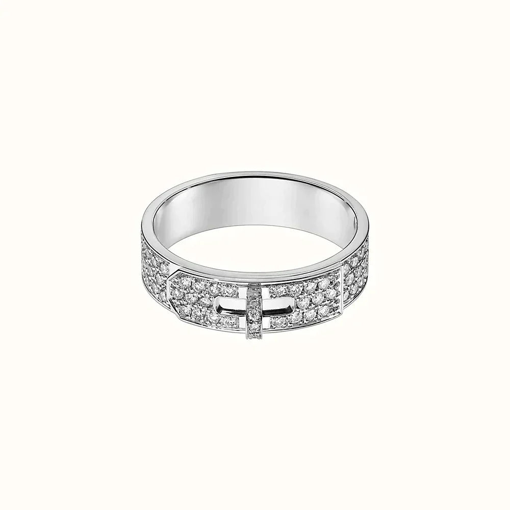 [Luxe]BAGUE KELLY EN ARGENT ET DIAMANT