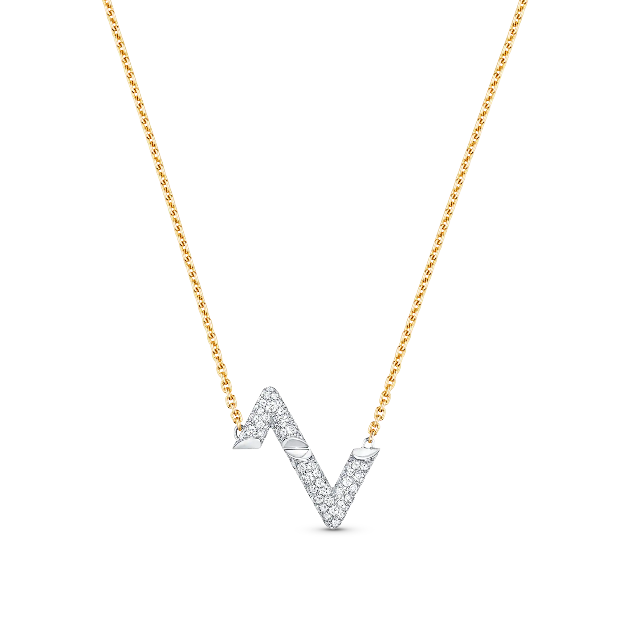 [Luxe]VOLT SILVER DIAMOND PEDANT NECKLACE