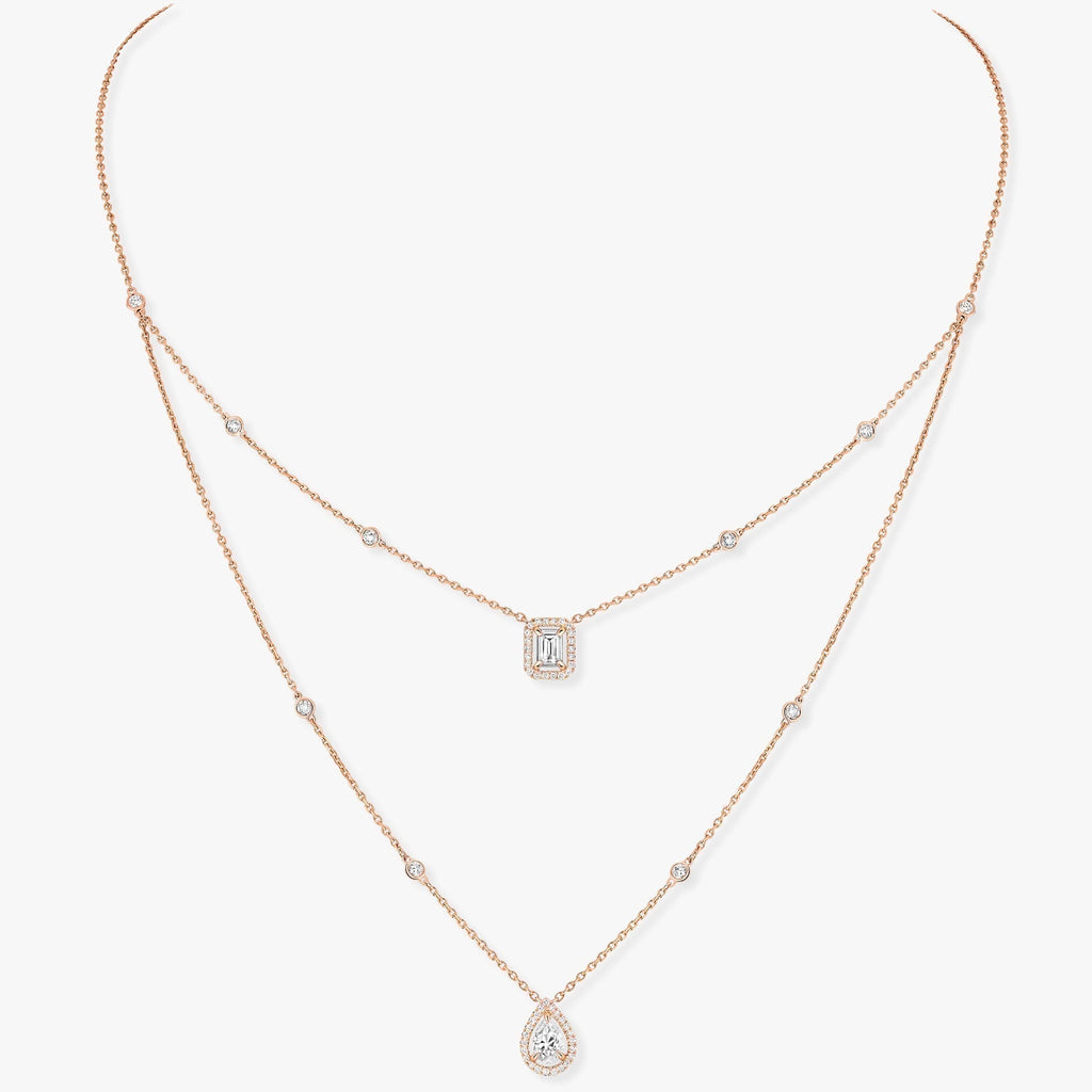 [LUXE]MY TWIN 2 ROW DIAMOND NECKLACE
