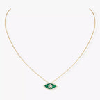 [LUXE]Lucky Eye Diamond Necklace in Rose Gold and Turquoise