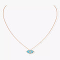 [LUXE]Lucky Eye Diamond Necklace in Rose Gold and Turquoise
