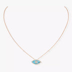 [LUXE]Lucky Eye Diamond Necklace in Rose Gold and Turquoise