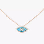 [LUXE]Lucky Eye Diamond Necklace in Rose Gold and Turquoise