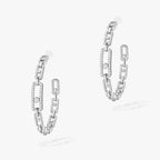 [[LUXE]Move Link Diamond Hoop Earrings
