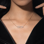 [LUXE] Move Pave_ Rose Gold Diamond Necklace