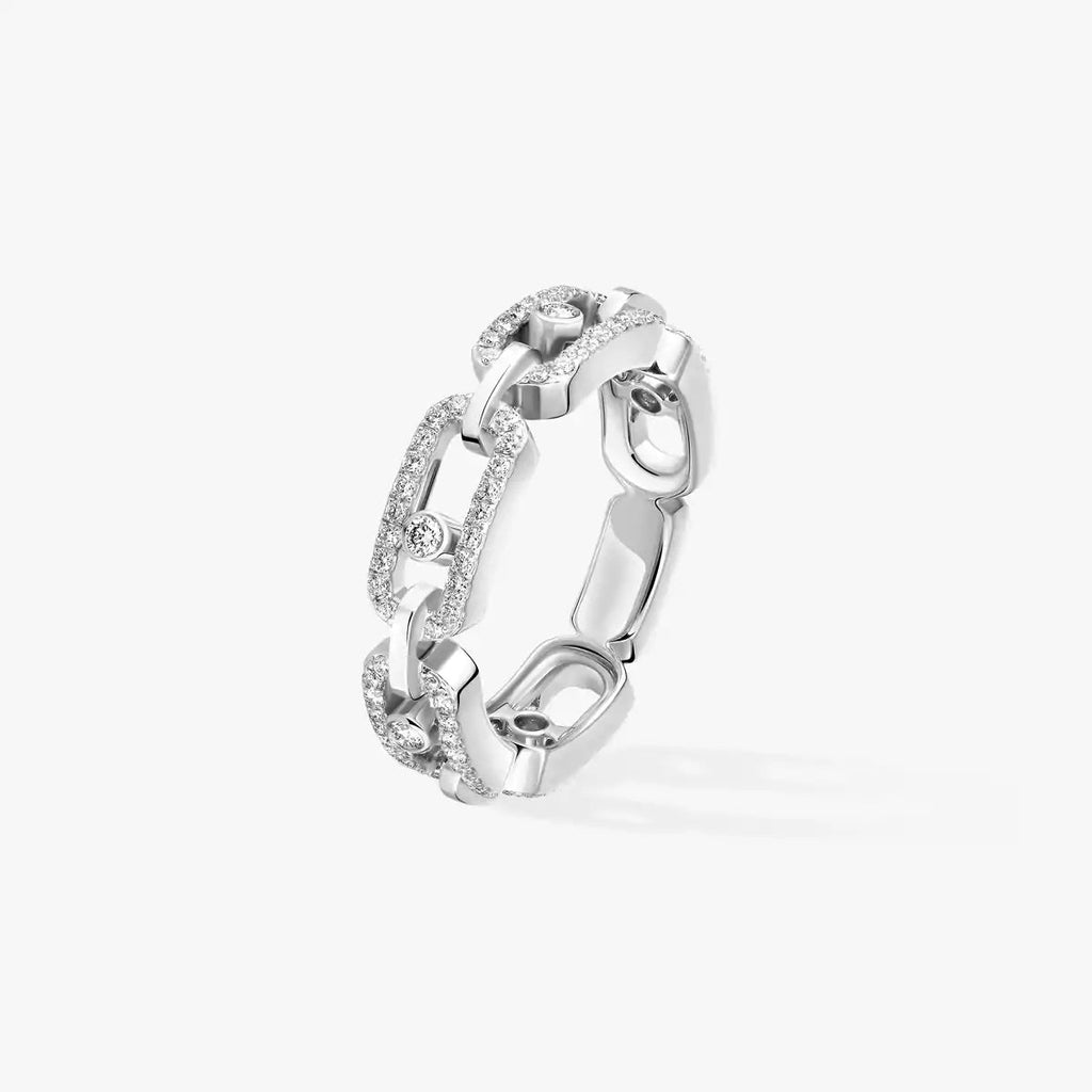 [LUXE]Move Link Pave_-Set Diamond Ring in Gold