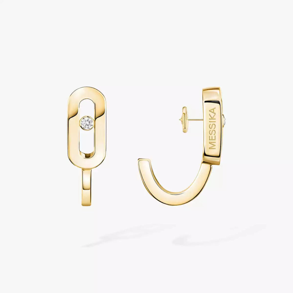 [LUXE]Diamond Mini Hoop Earrings Move Classique