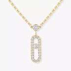 [LUXE]2 Rows Rose Gold Diamond Pave_ Necklace Move Uno