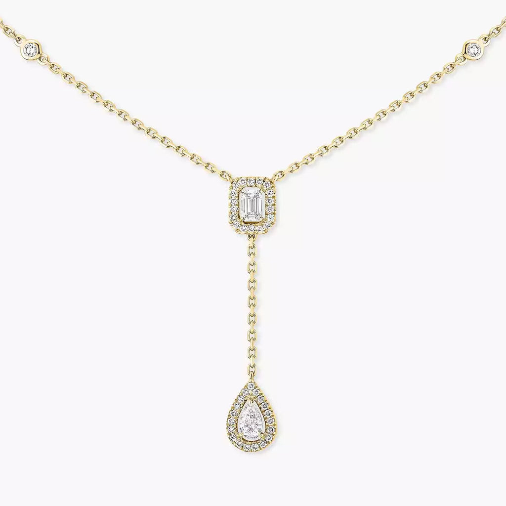 [LUXE]Gold Diamond Tie Necklace