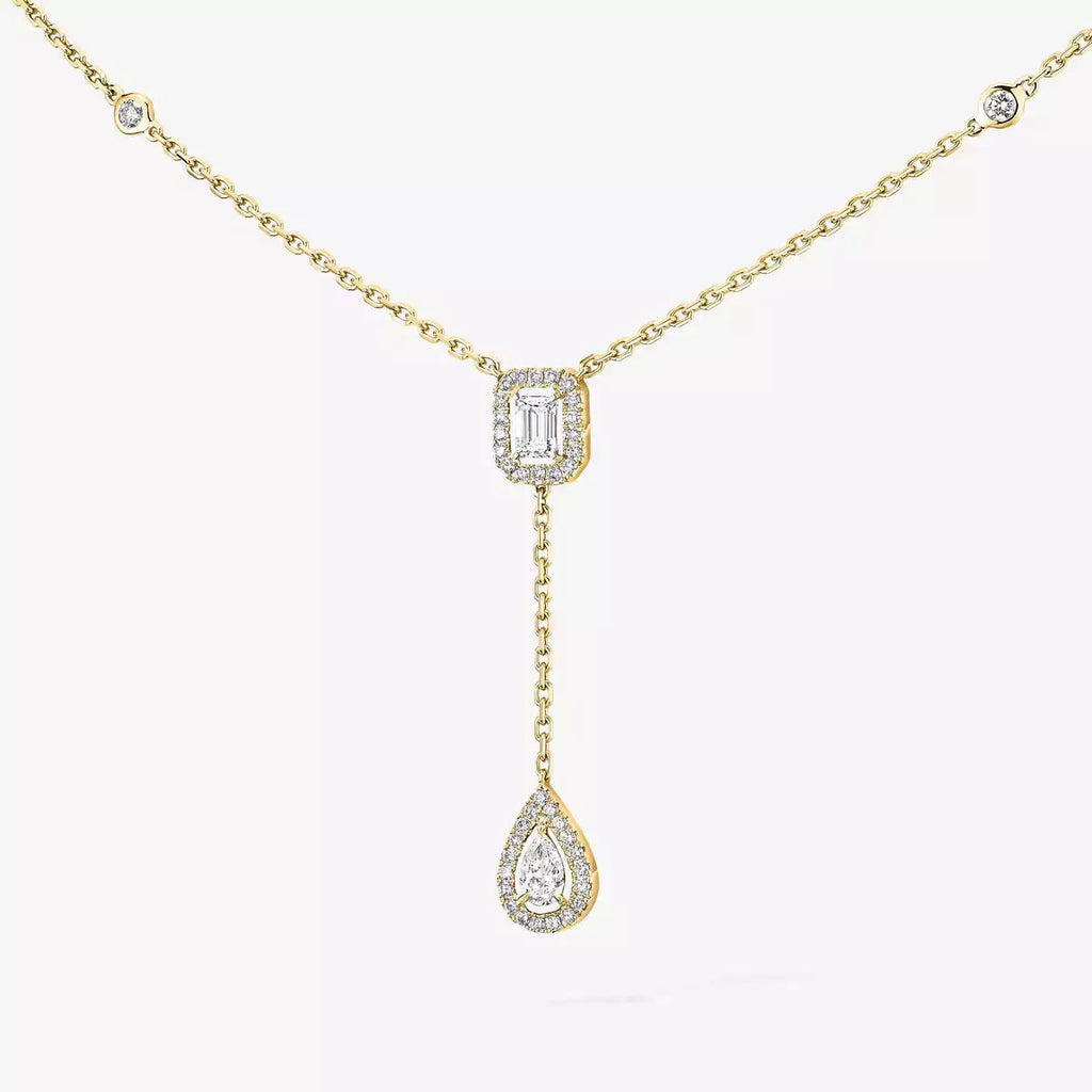[LUXE]Gold Diamond Tie Necklace
