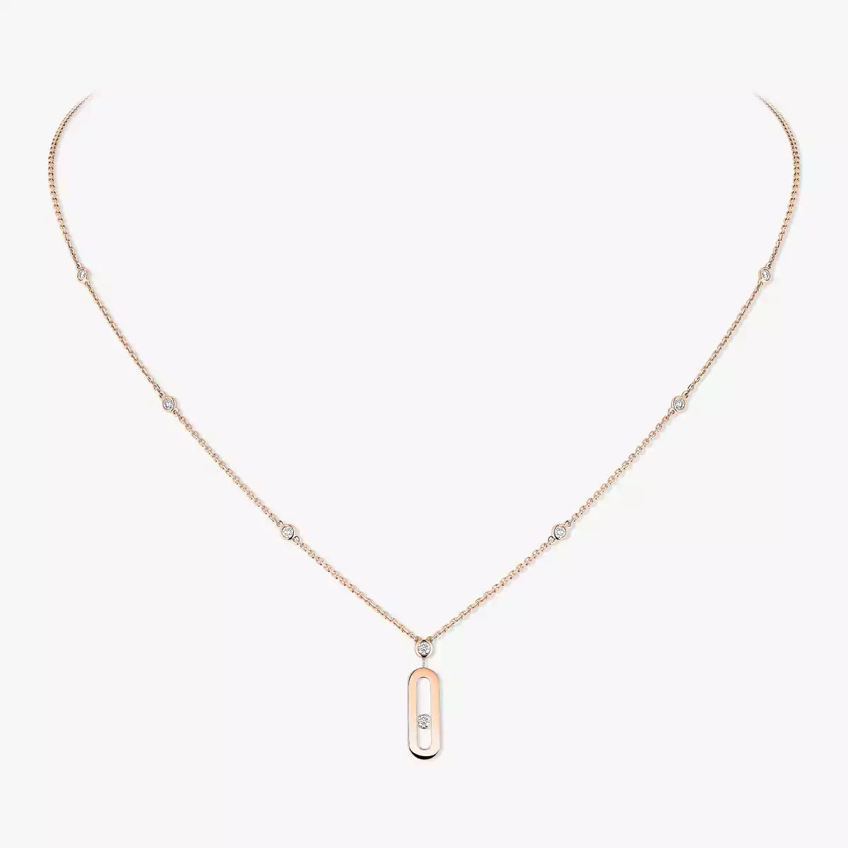 [LUXE] Move Uno Gold Diamond Long Necklace