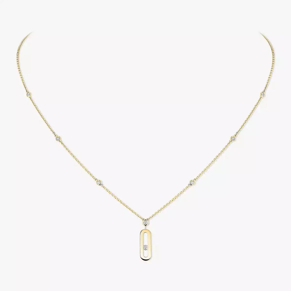[LUXE] Move Uno Gold Diamond Long Necklace