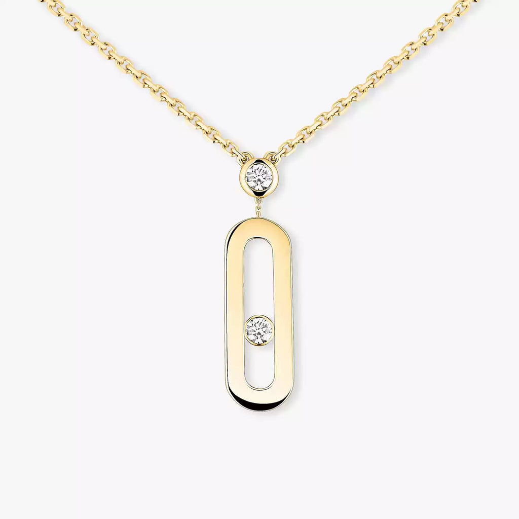 [LUXE] Move Uno Gold Diamond Long Necklace