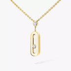 [LUXE] Move Uno Gold Diamond Long Necklace