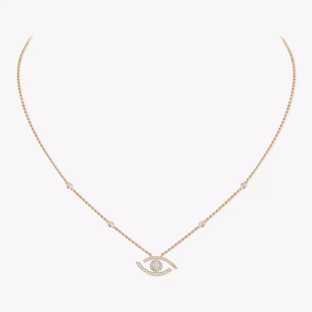 [LUXE]Pave_ Diamond Necklace Lucky Eye