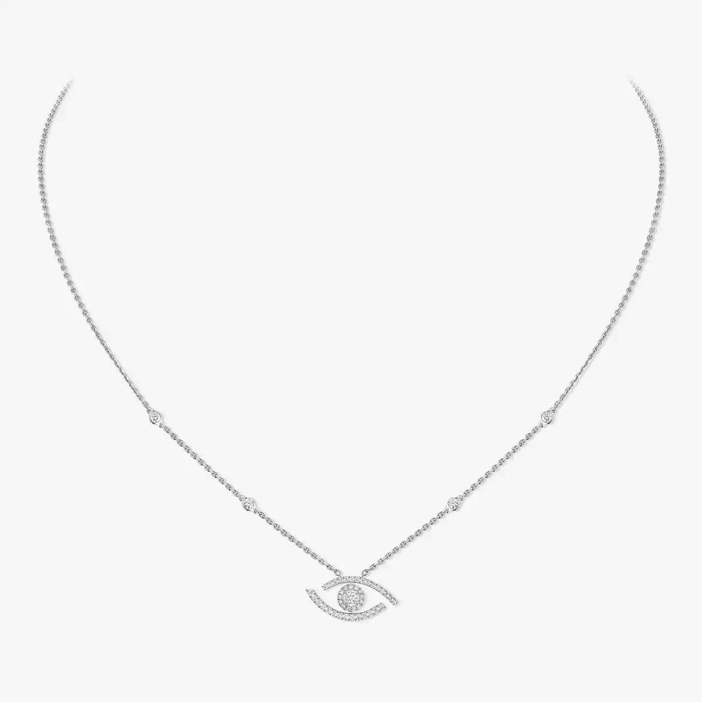 [LUXE]Pave_ Diamond Necklace Lucky Eye