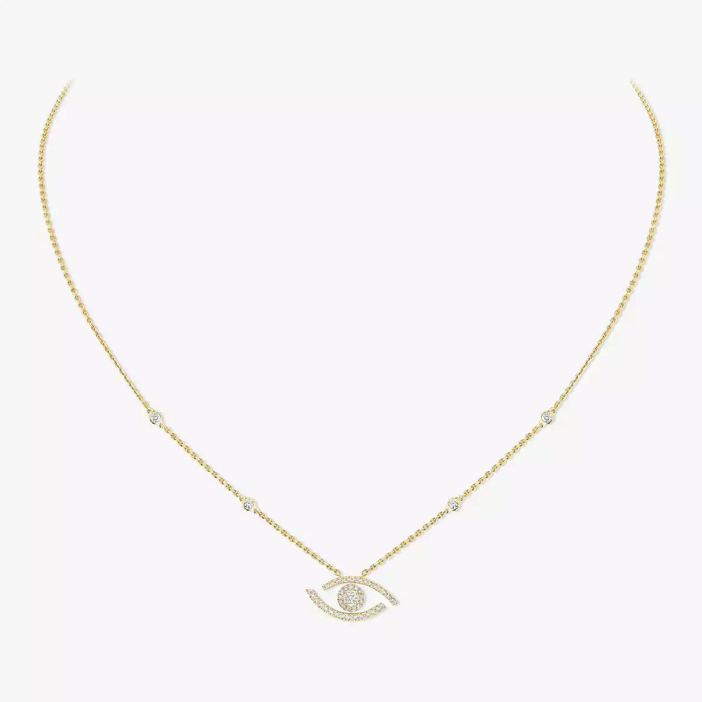 [LUXE]Pave_ Diamond Necklace Lucky Eye
