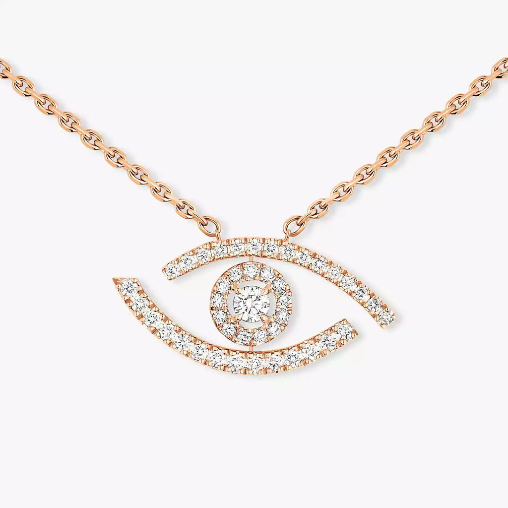 [LUXE]Pave_ Diamond Necklace Lucky Eye