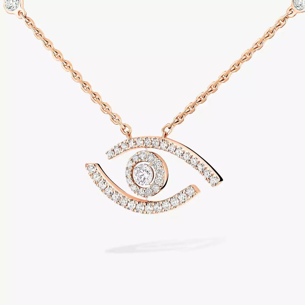 [LUXE]Pave_ Diamond Necklace Lucky Eye