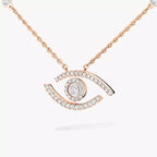 [LUXE]Pave_ Diamond Necklace Lucky Eye