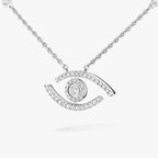 [LUXE]Pave_ Diamond Necklace Lucky Eye