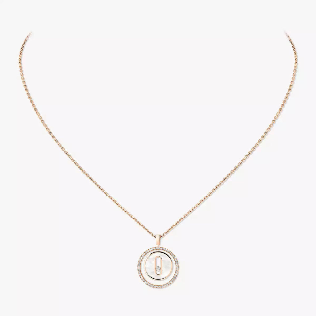 [LUXE]Lucky Move Diamond Necklace in Rose Gold and White Mother-of-Pearl