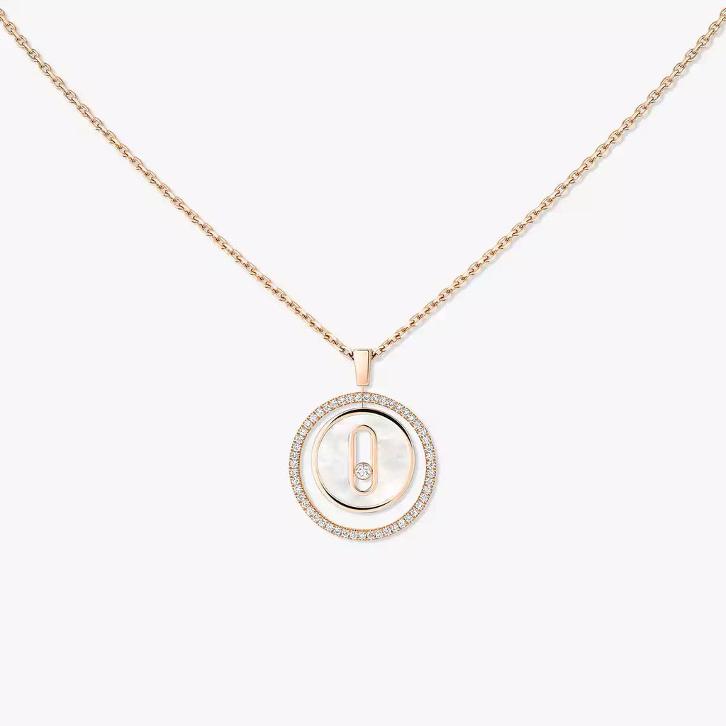 [LUXE]Lucky Move Diamond Necklace in Rose Gold and White Mother-of-Pearl