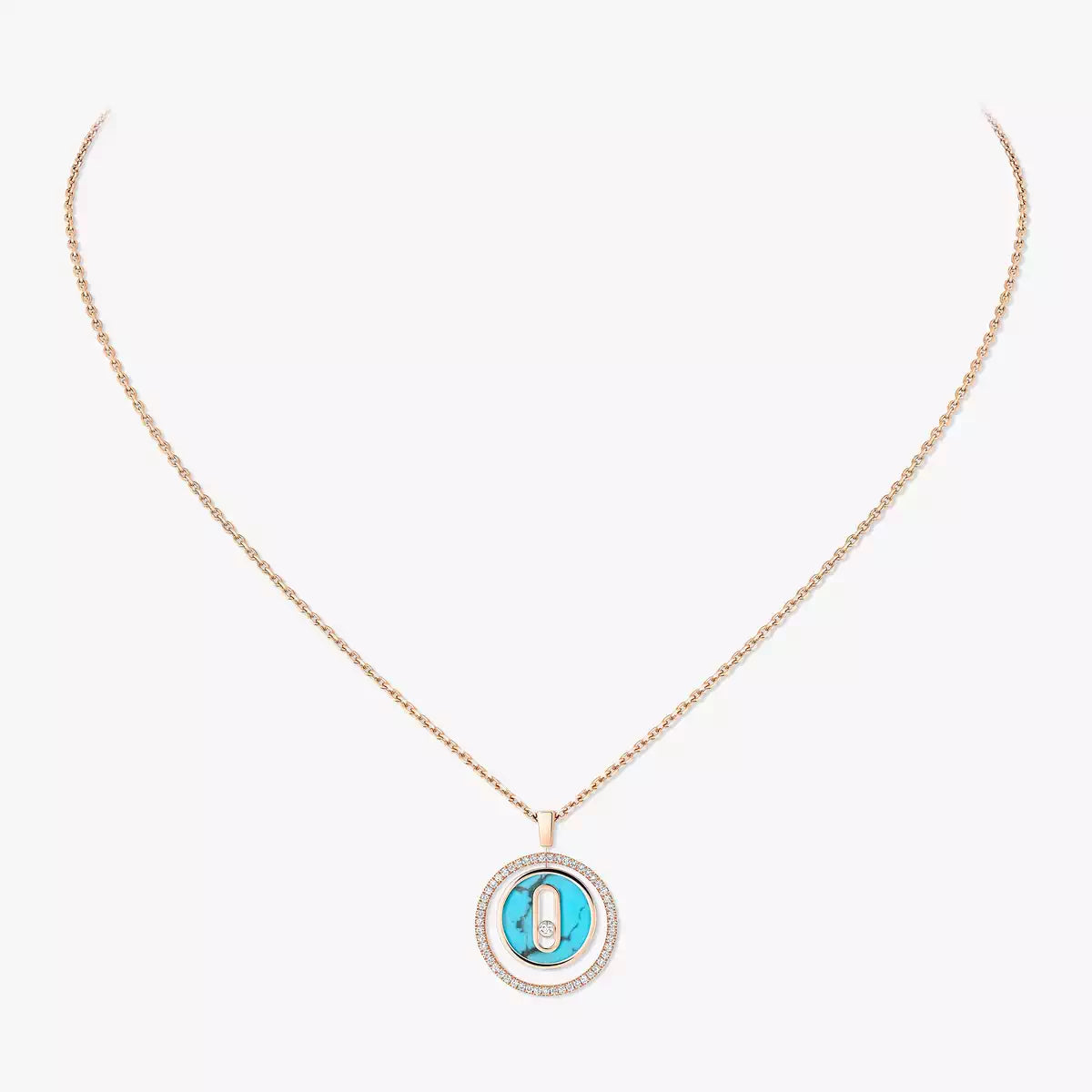 [LUXE]Lucky Move Diamond Necklace in Rose Gold and White Mother-of-Pearl