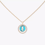 [LUXE]Lucky Move Diamond Necklace in Rose Gold and White Mother-of-Pearl