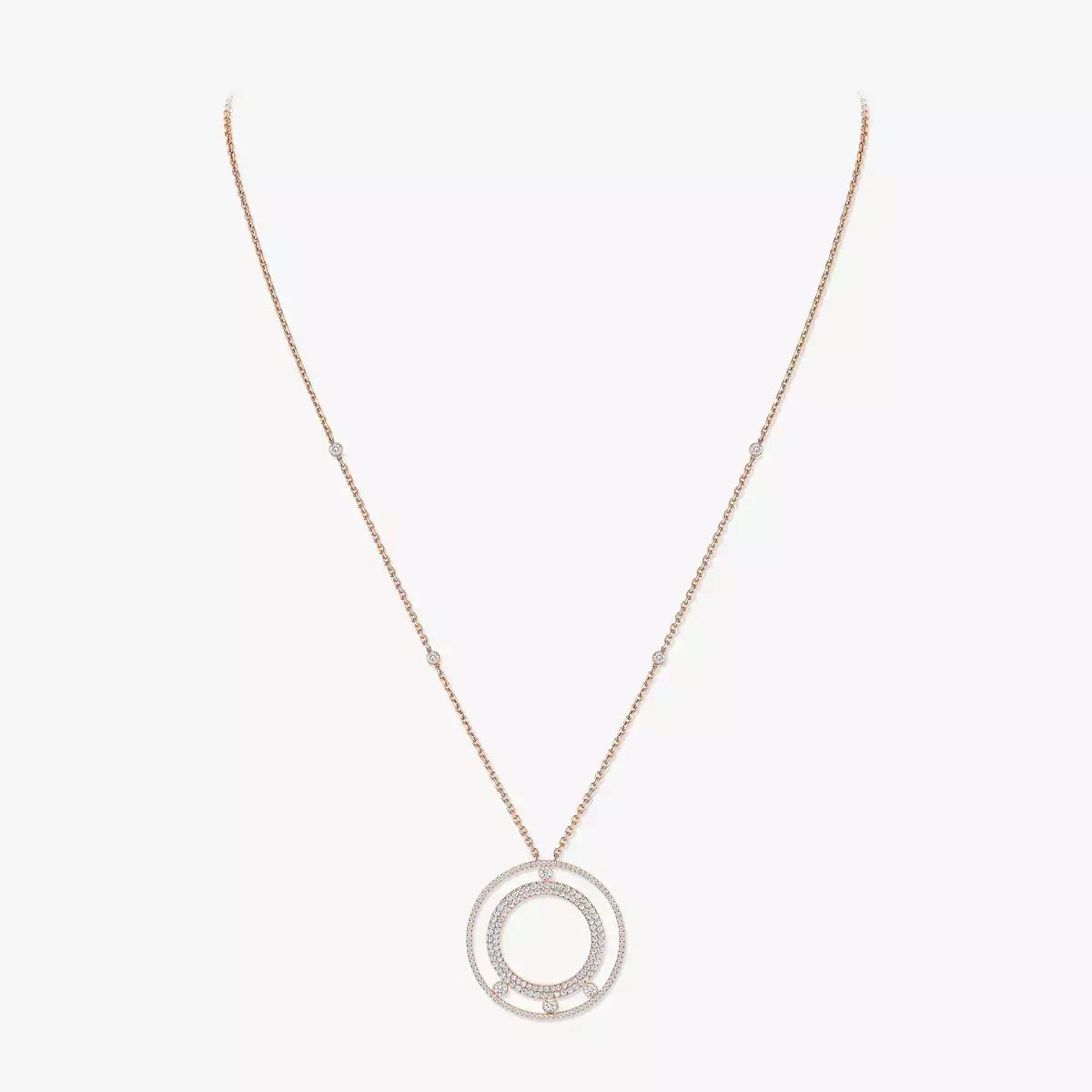 [LUXE]Move Romane Long Pave_-Set Diamond Necklace