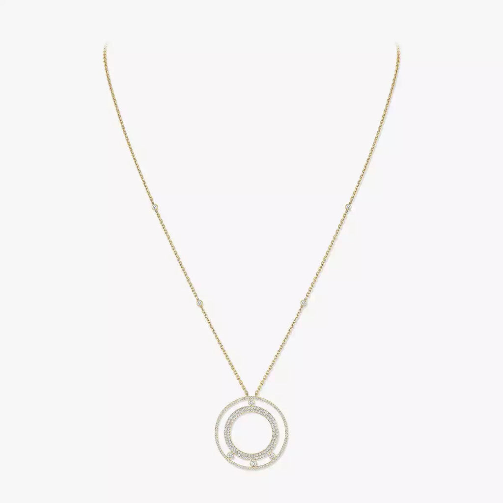 [LUXE]Move Romane Long Pave_-Set Diamond Necklace