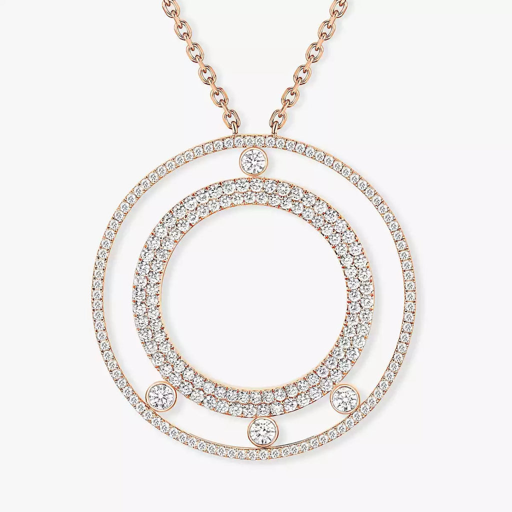 [LUXE]Move Romane Long Pave_-Set Diamond Necklace