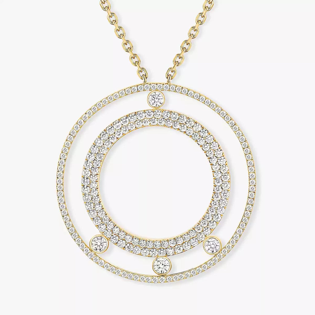 [LUXE]Move Romane Long Pave_-Set Diamond Necklace