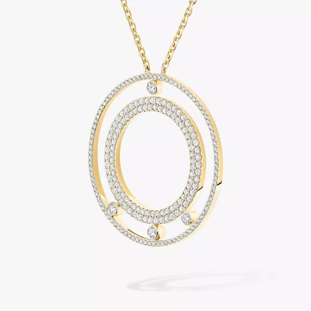 [LUXE]Move Romane Long Pave_-Set Diamond Necklace