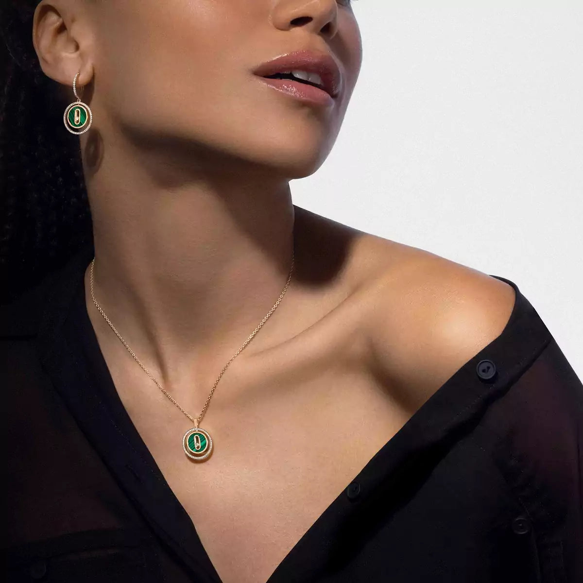 [LUXE]Lucky Move Diamond Necklace in Rose Gold and White Mother-of-Pearl