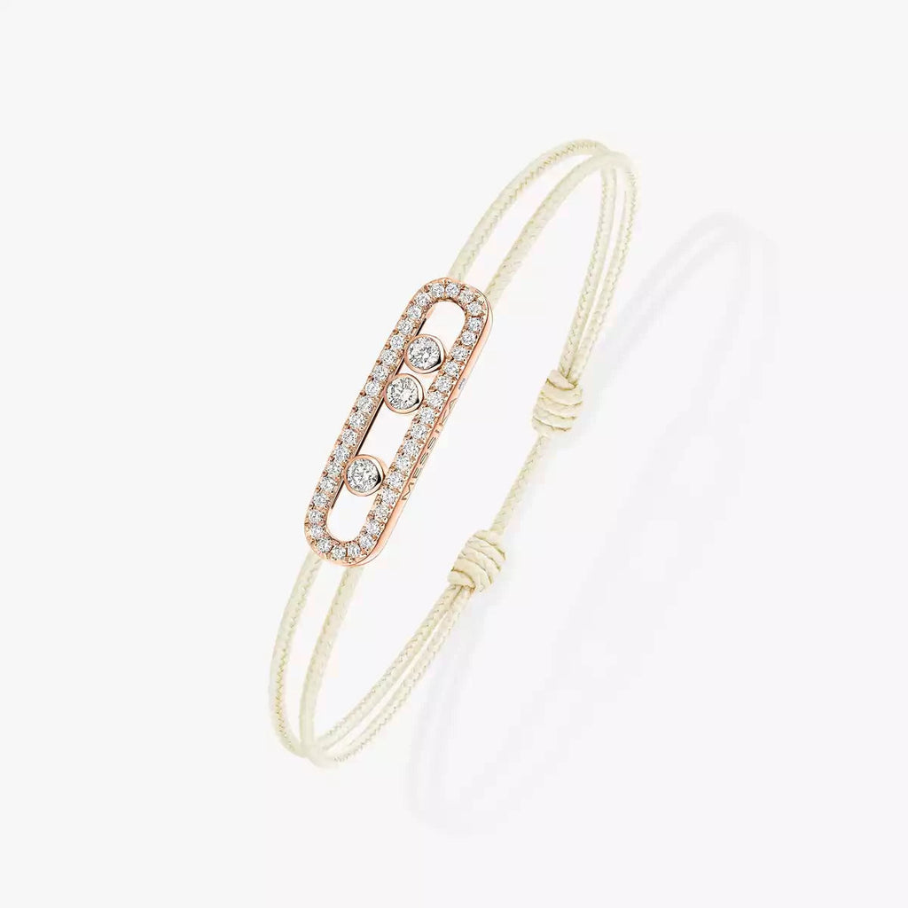 [LUXE]Messika Care(s) pink cord pavé bracelet