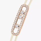 [LUXE]Messika Care(s) pink cord pavé bracelet