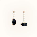 [Luxe]Boucles d'oreilles Chaine Verso en céramique noire