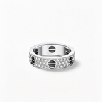 [Luxe Jewelry]LOVE RING 5.5MM DIAMONDS PAVED CERAMIC