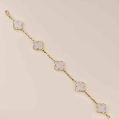 [Luxe]CLOVER WHITE PEARL MOP 5 MOTIF BRACELET COLLECTION
