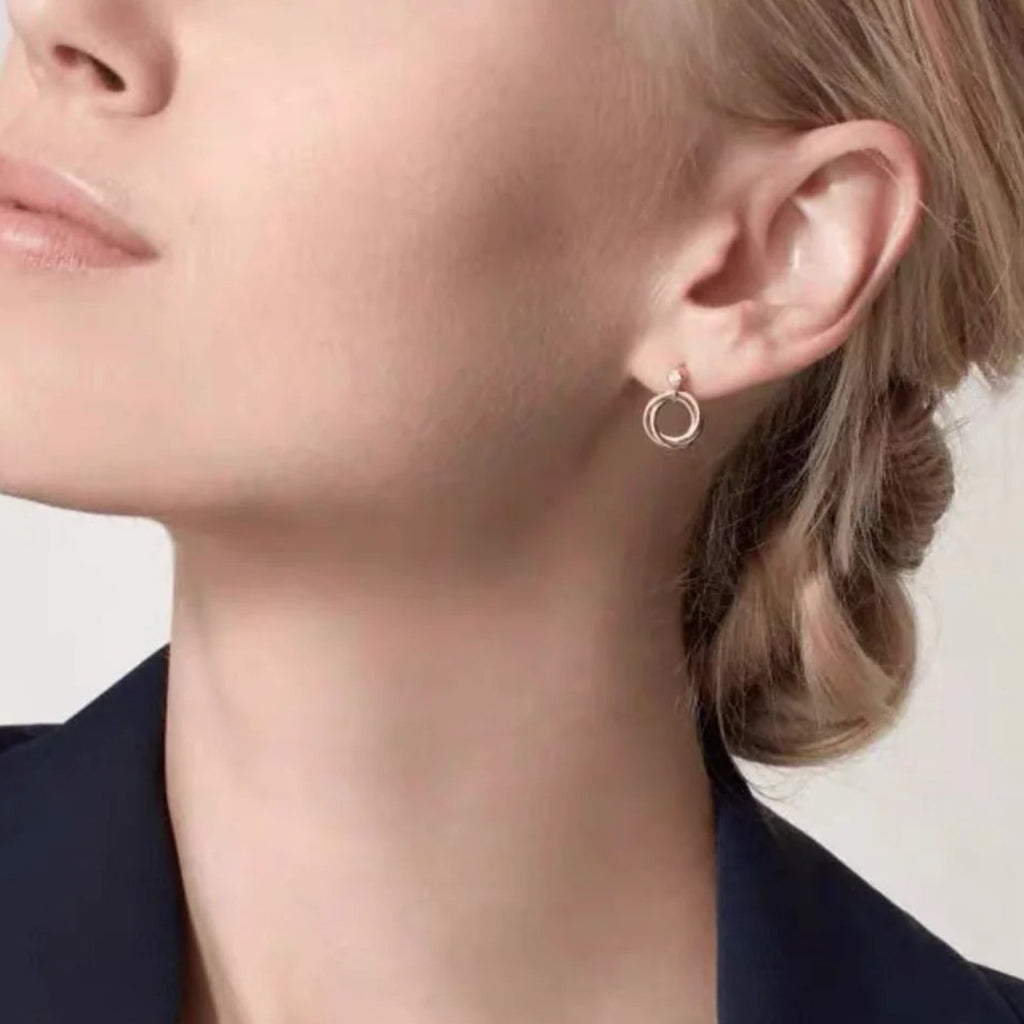 [Luxe Jewelry]TRINITY ON DIAMOND  EARRINGS