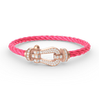 [Luxe]FORCE LARGE HORSESHOE FULL DIAMOND BRACELET ROSE GOLD