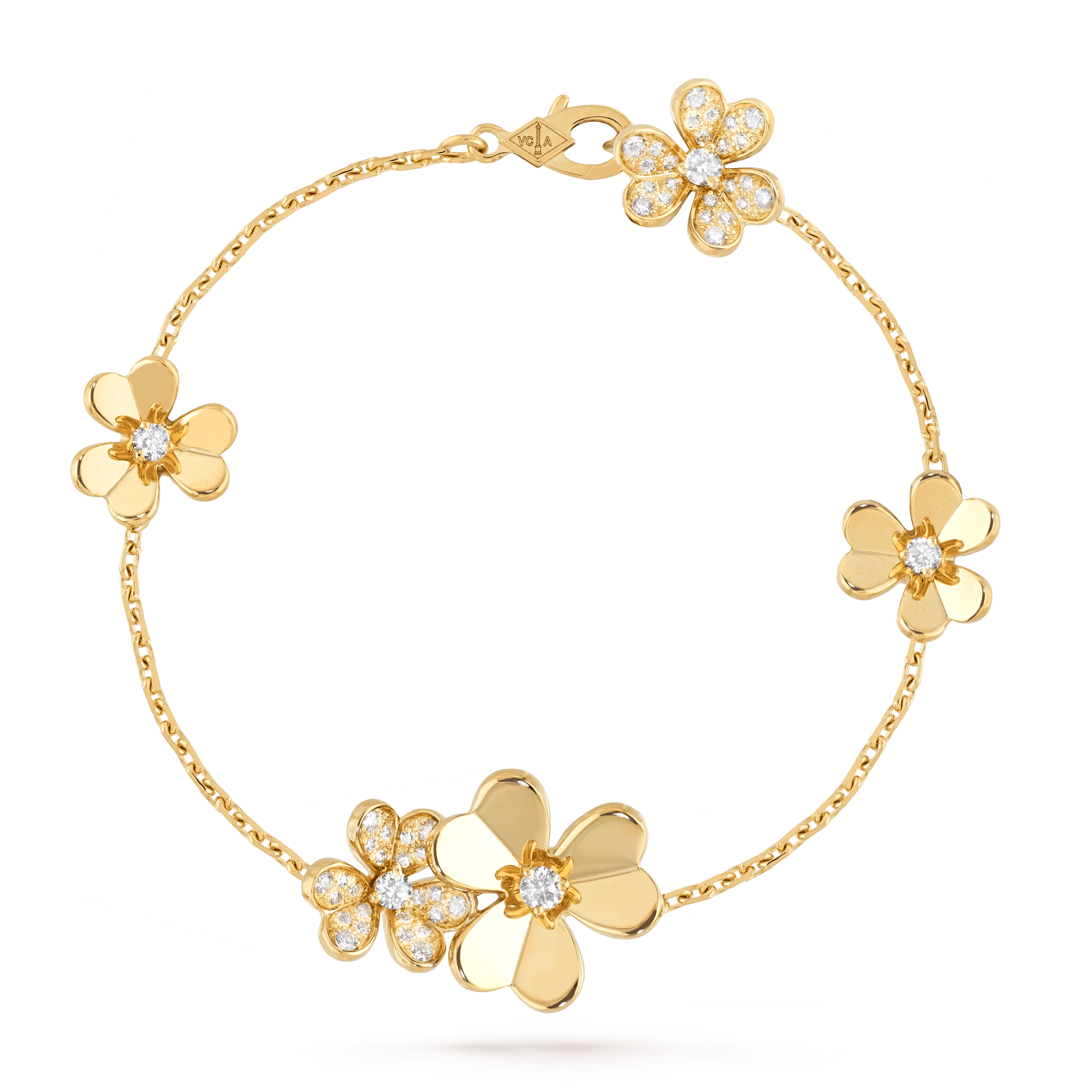 [Luxe]FRIVOLE GOLD 5 FLOWERS BRACELET