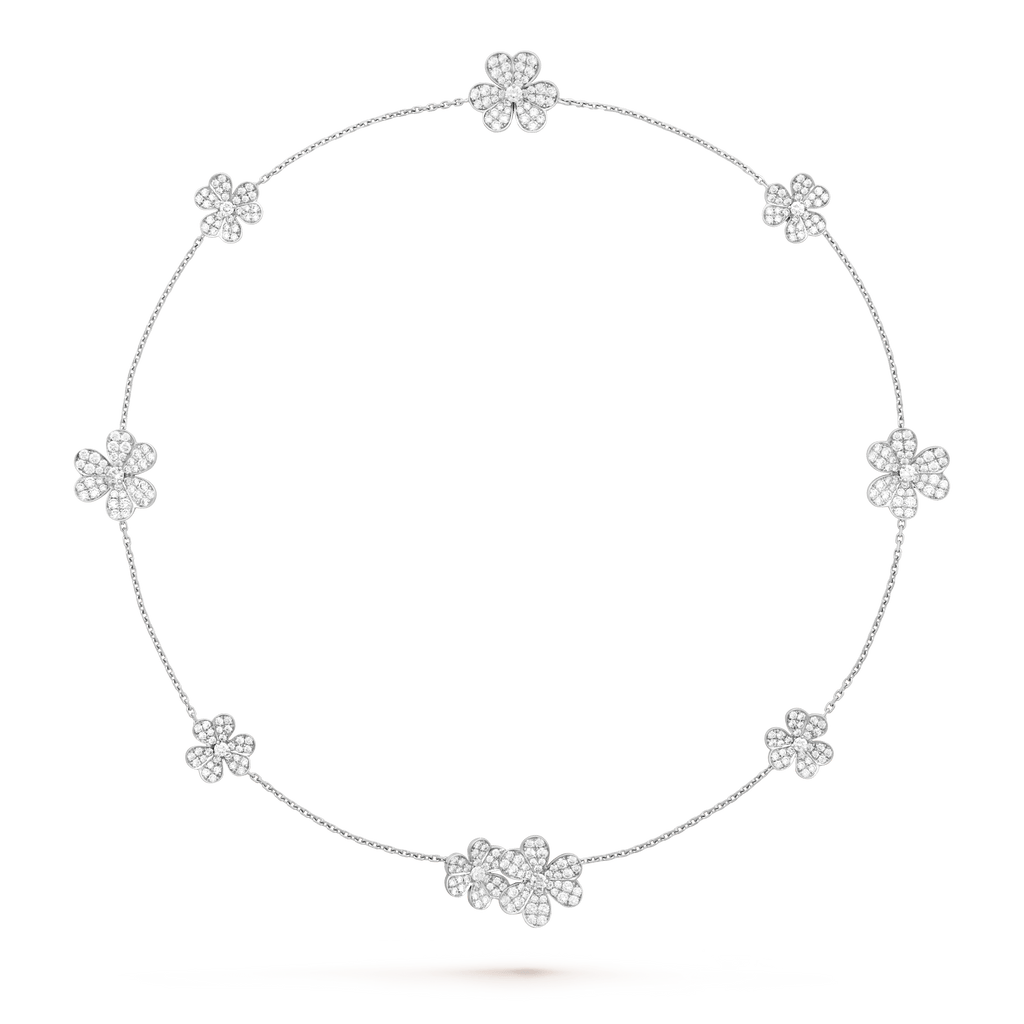 [Luxe]FRIVOLE SILVER 9 FLOWERS NECKLACE