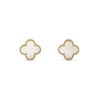 [Luxe]CLOVER MEDIUM 1 MOTIFS  WHITE MOP STUD EARRINGS