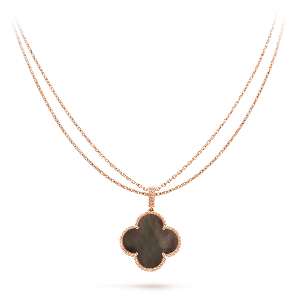 [Luxe]CLOVER 25MM GOLD DARK MOP BIG CLOVER NECKLACE